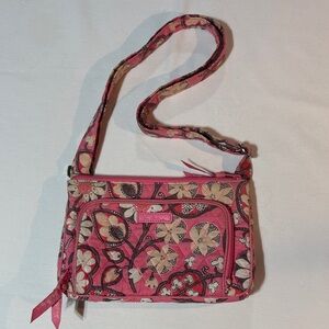 Vera Bradley Crossbody Mini Shoulder Bag Blossom Pink Floral Purse GC